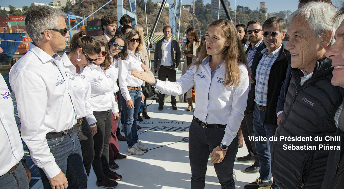 Presidential visit: the Race for Water team welcomes aboard the Chilean President