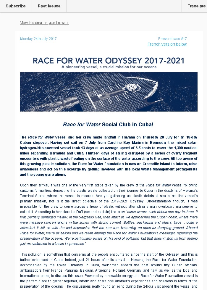 Race For Water arrival in Cuba